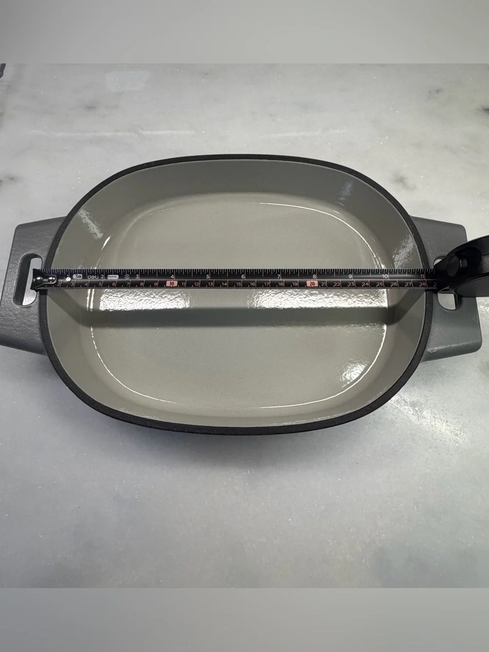 Pampered Chef Gray and Black Oval Covered Casserole Dish